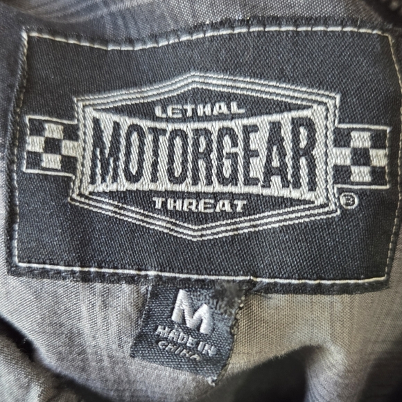 Motogear Men's Charcoal Plaid Button-Down Shirt Size Med - Picture 11 of 11